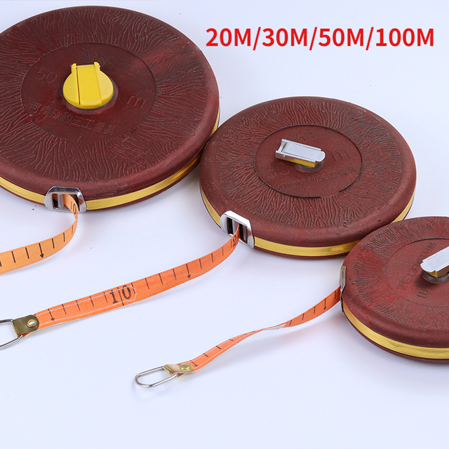 20M/30M/50/100M Fiber Measuring Tape Hand-held Disc Flexible Ruler